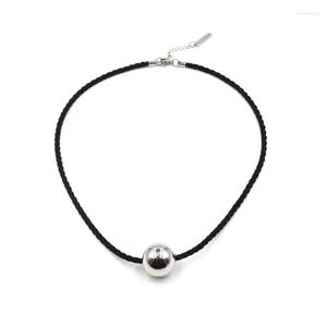 Anhänger-Halsketten, stilvolle schwarze Kordel-Halskette, modisches Perlen-Halsband, Schlüsselbein-Kettenmaterial, perfektes Geschenk für Frauen und Mädchen