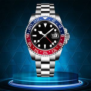 Lüks 8215 hareket erkekleri izlemek GMT seramik çerçeve safir erkek saatler mekanik otomatik AAA moda suyu dirençli istiridye bilezik tasarımcı saatleri kutu