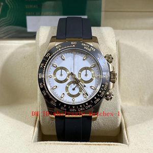 BT Better Factory Watches TH-12.2mm 116518 40mm White Panda Ceramic Chronograph CAL.4130 Movement Mechanical Automatic Mens Watch Men's Wristwatches Rubber Strap