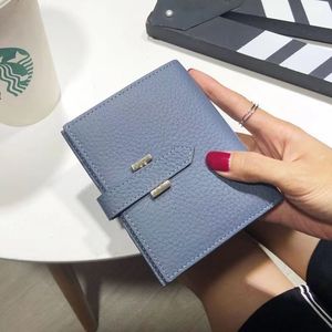 Erkek kadın cüzdan marco kart tutucu para çantası kısa cüzdanlar gerçek deri astar kahverengi harf kontrol tuval cüzdanlar kutu ile