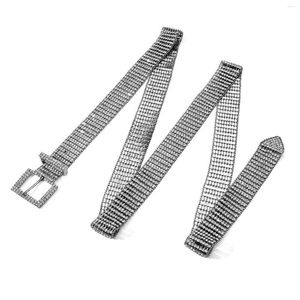 Belts Fashion Luxurious Gunmetal Plating Eight Rows Clear Rhinestones Decors Plus Size Chain Belt For Women