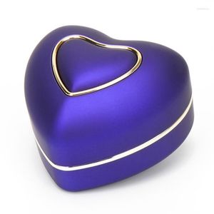 Ювелирные мешочки в форме сердца светодиодные светодиодные обручальные кольцо коробка обручальные кольца ожерелье a0nf