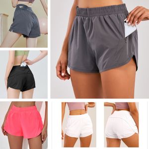 lululemens shaping Yoga Multicolor Loose Breathable Quick Drying Sports hotty hot Shorts Women's Underwears Pocket Trouser Skirt Lulu Sports shorts