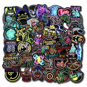 Car sticker 10 50pcs Cool Neon Stickers for Laptop Luggage Phone Cases Water Bottles Car Kids Gift Funny Cartoon Vinyl Sticker Sty302N