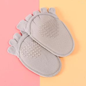 Women Socks Elasticity Toe Separator Foot Care Bunion Half Insoles Anti Slip Adhesive Sweat Absorption Valgus Forefoot Protector