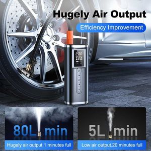 Cell Phone Power Banks Cafele 12V 150PSI Bicycle pump For Car Mattress Portable Air Compressor High Pressure Electric Car Tire Inflator With Power Bank L230728
