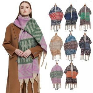 Sciarpe Sciarpa grande Foglia colorata Nappa oversize Morbido autunno inverno Scialle caldo spesso per le donne