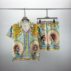 Erkekler Plus Tees Polos 2023 Yaz Yeni Moda Ekibi Boyun Tişört Pamuk Kısa Kollu Gömlek Hawaii Plaj Baskı Baskı Şortları Şort Spor Takım 3i8W33