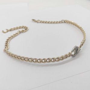 2023 Luxury Quality Charm Opened Bangle Pendant Necklace Choker med diamant i två färger pläterade har lådestämpel PS7443B