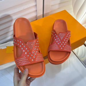 2023 luxuries designer Unisex Women's Slippers foam runners Sandals Shoes Slide Summer Fashion Wide Flat Flip Flops With Box Size 35-45