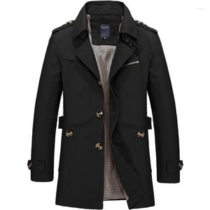 Männer Trenchcoats Ueteey Reine Baumwolle Business Männer Windjacke Lange Jacken Casual 2023 Frühling Herbst Winter Mode Anzug Streetwear