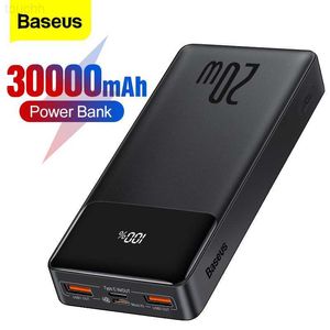 Банки питания сотового телефона Baseus 30000MAH Power Bank Portable Charger 30000 Внешний аккумулятор PD Power Bank для телефона Xiaomi Mi Poverbank L230824