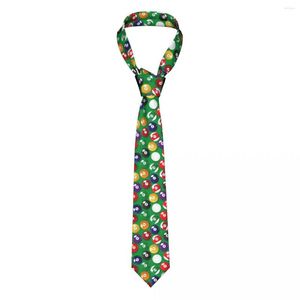 Fliege Set mit bunten Billardkugeln Krawatte Unisex Polyester 8 cm Hals für Herren Mode schmales Hemd Zubehör Krawatte Büro