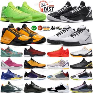 6 Reverse Grinch Basketball Shoes Men Mambacita Big Stage Chaos 5 Protro Rings Lakers Metallic Gold Mens Trainers Sport Outdoor Sneakers Storlek 40-46