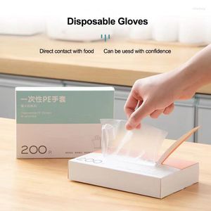 Disposable Gloves 200pcs/LOT Plastic Catering Food Cleaning Multifuctional Tools Clear Guantes