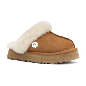 أحذية Tazz الشتوية Tasman Slippers Snow Boots Uggslies متكامل الصوف الكثيف الوحيدة خطوة واحدة للأحذية الكلاسيكية للسيدات دافئة ومريحة منصة الأحذية بحجم 34-43 يورو 34-43