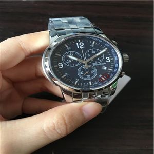 Högkvalitativ klockkvarts stoppur Luxury Watch Chronograph Watches Rostfritt stål Band Sapphire Glass 011265M