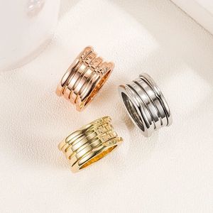 Wedding Rings VIP Jewelry Classic Ring Ceramics Stainless Steel Spring Wide Men Women High Quality Gold Couple Lover Gift 230729