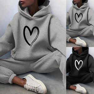 Kadın Hoodies Kadın Günlük Takip Seti Fitness Hoodie Uzun Kollu Spor Takım Bahar Sonbahar Sıcak Y2K Sweatshirt Pantolon