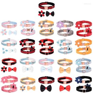 Hundhalsar kattkrage med elegant blomma bowknot breakaway kostym halsband stor flicka