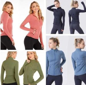 Jaqueta Lulus Yogas Feminina Roupas de Yoga Define Treino Esporte Casaco Jaqueta Fitness Secagem Rápida Moletom Ativo Top Sólido com Zíper Design Respirável663ess