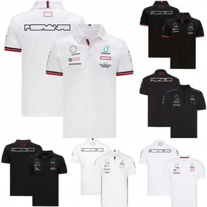 New F1 Polo Shirts Formula 1 Racing T-shirts Team Lapel Short Sleeved Car Fans Oversized T-shirt Summer Breathable Motocross Jerse251M