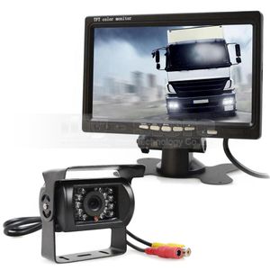 DC12V-24V Reversing System 7 inch TFT LCD Car Monitor IR Night Vision Rear View CCD Camera Remote Control283C