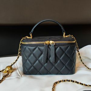 Akşam Çantaları Lingge Zincir Çantası 2023 Küçük Altın Top Kutusu Taşınabilir Bir Omuz Crossbody Üst Kat Cowhide Moda Kadınlar 230729