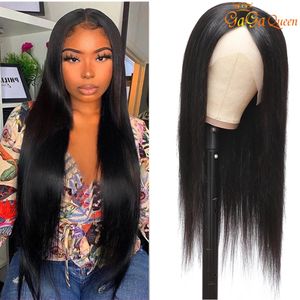 Proste ludzkie peruki włosy 13x4 koronkowa przednia peruka 8-30 cala Natura Kolor Brazylijskie proste włosy Peruki Unforted Swiss Lace Frontal Wig322l