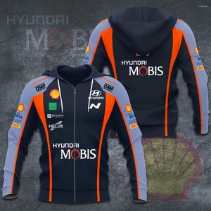 Moletons masculinos e femininos Rally WRC Team Hoodie Hyundai Mobis impressos roupas esportivas primavera outono para 2023