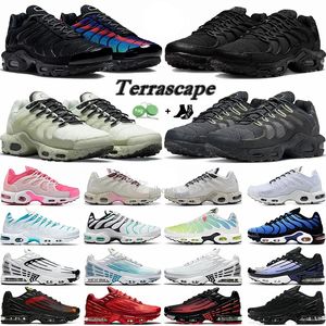 2023 Terrascape TN Plus 3 Running Shoes 남성 스니커 트리플 흑백 연합 하이퍼 스카이 블루 퓨리 jade 간신히 vol vol sea glass tns mens 트레이너 야외 스포츠