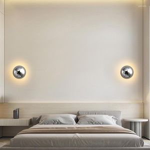Vägglampa norra moderna enkla kreativa cirkulära vardagsrum kök gång sovrum headstock bakgrundsbelysning fixtur