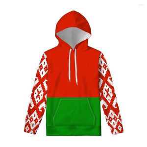 Men's Hoodies Belarus Zipper Hoodie Free 3d Custom Made Name Number Team Logo Blr Pullover By Country Travel Belarusian Nation Flag Clothes