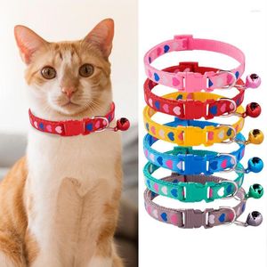 Hundhalsar husdjur för hundar justerbara bärbara husdjur charm halsband krage färgglada katter hals collers med klockor