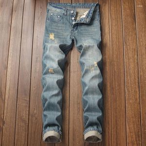 Il denim dei jeans degli uomini ha strappato il commercio all'ingrosso di vendita al dettaglio rovinato il progettista diritto casuale di modo quotidiano di grandi dimensioni