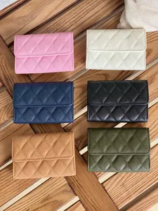 Fashion Selling Classic Portafogli a catena da donna con hardware magnetico aggiornato di alta qualità Borsa di lusso in pelle di pecora Portamonete Portamonete con scatola.