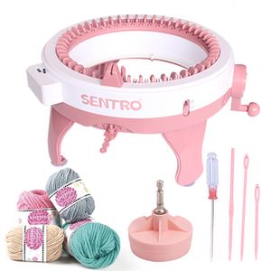 Dried Flowers Sentro 48 Needles Smart Weaving Loom Round Spinning Knitting Machines with Row Counter Board Rotating Double 230729