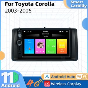 CAR DVD 7-tums skärm Autoradio för Toyota Corolla 2003-2006 2 Din Android Car Radio Stereo Multimedia Player Head Unit Carplay Auto GPS