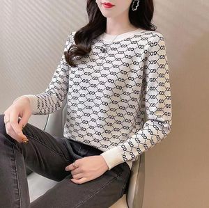 Women Designer Sweters Knit Sweter w kroczu Lett Letter Odzież z długim rękawem Pullover Ogniarne ubrania Modna płaszcz