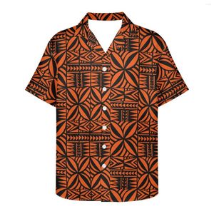 Camisas casuais masculinas polinésias tribais fijian totem tatuagem estampas fiji soltas respiráveis na moda legal moda havaiana praia festa tops verão