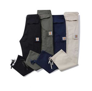 Calças masculinas carhart casual longo multi-bolso workwear estilo sweatpants de alta qualidade hip hop solto calças masculinas design moda