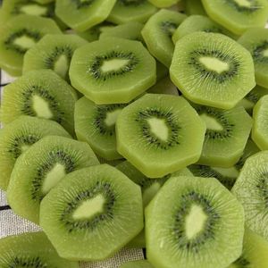 Flores decorativas 3/15 pçs Exibição realista de PVC Pequeno irregular Faux Kiwi Carne Fatias Decoração Frutas artificiais Comida falsa Verde Faça você mesmo 1:1