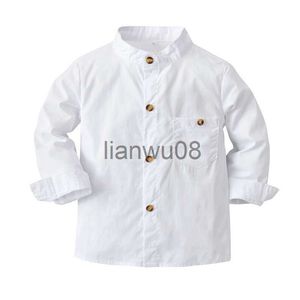 Camicie per bambini Moda autunno Camicie per neonati Camicie bianche in cotone a maniche lunghe Camicie per bambini casual da uomo Camicette Top x0728