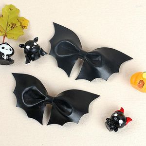 Hair Accessories 2Pcs/Set Halloween Bat Clips PU Leather Wings Hairpin For Women Girls Hairgrip Barrettes Cosplay Party