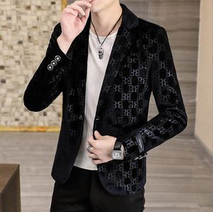 New Brand Trend Male Slim Suit Jacket Nightclub Hosted Party Dress Men's Leisure suit Size M-4XL