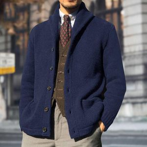 Men s Sweaters Men Cardigan Chic Soft Lapel Autumn Winter Casual Pure Color Knitted Coat Streetwear Sweater Knitwear 230729