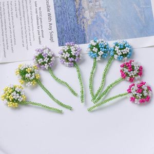 Charms 1pcs Little Red Book Full Of Stars Bouquet Contrast Dandelion DIY Woven Beaded Hairpins Hair Ornaments Earrings Material Wholesa