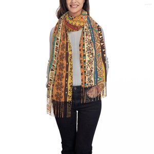 スカーフの女性スカーフタッセルヘッドラップアフリカンパターンファムシン秋の春の冬のバンダナ