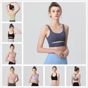 Einfarbiger Damen-Sport-BH für Frauen, Yoga-BH, gepolstert, mittlere Unterstützung, Lauf-BHs, Workout-BHs, sportliche BHs288y