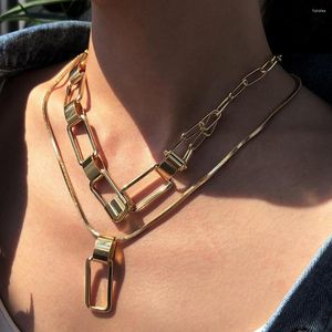 Цепочки трансграничные тенденционные украшения преувеличенные хип-хоп толстого ожерелья для женского многослойного блокировки для женщин подвеска для женщин